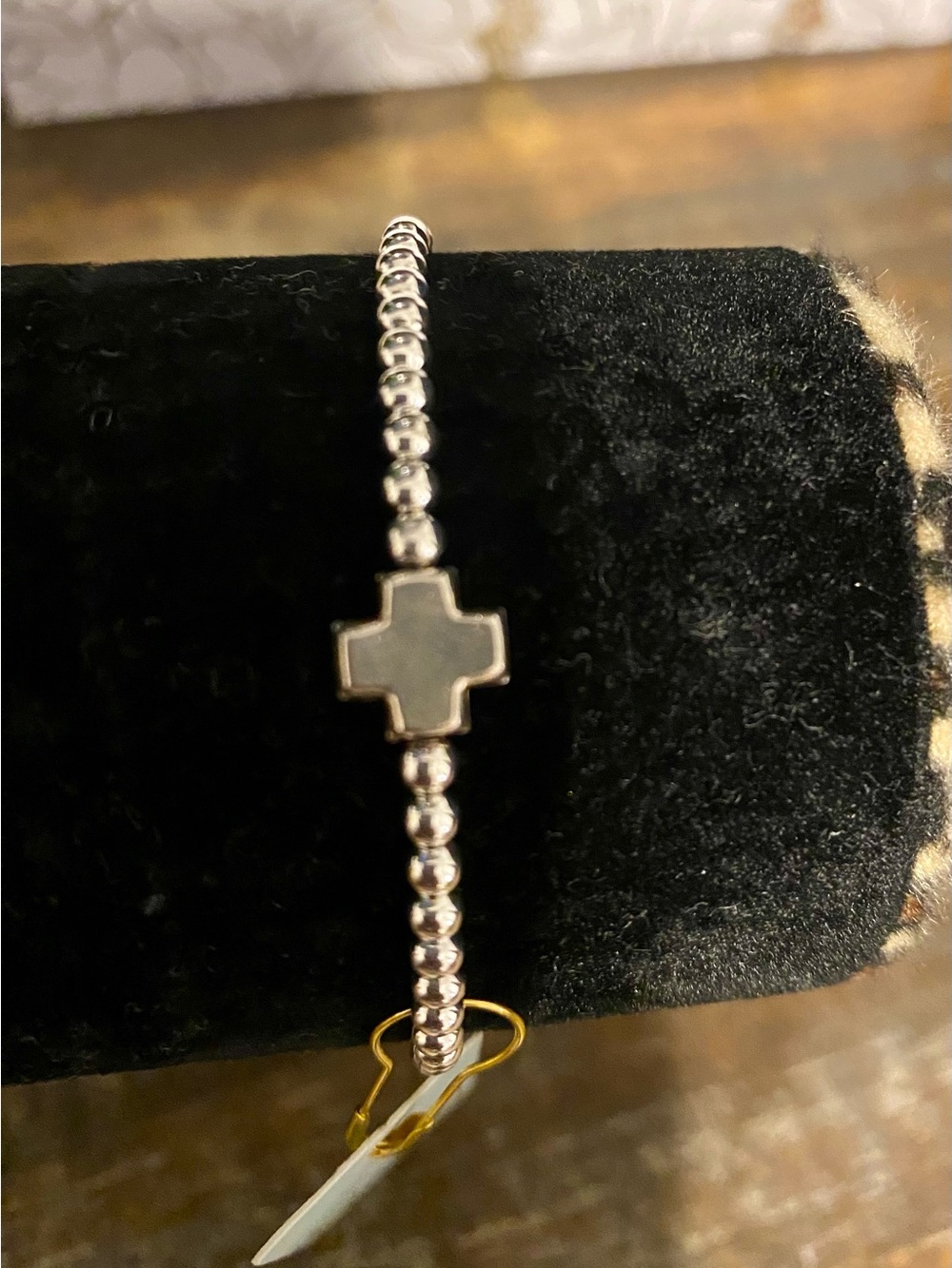 enewton Silver Beaded Bracelet with Cross Accent